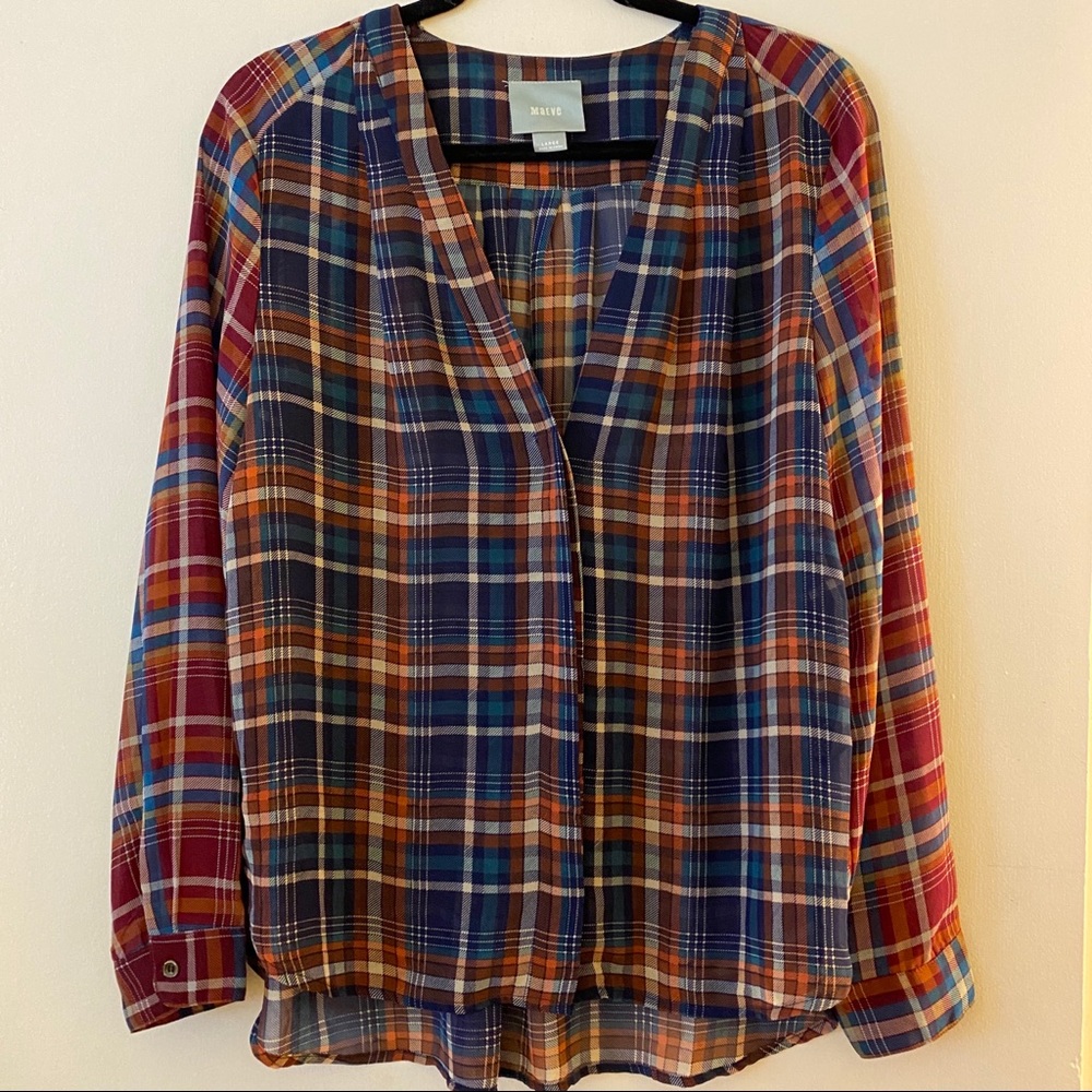 Anthropologie Maeve Plaid Blouse